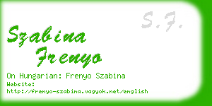 szabina frenyo business card